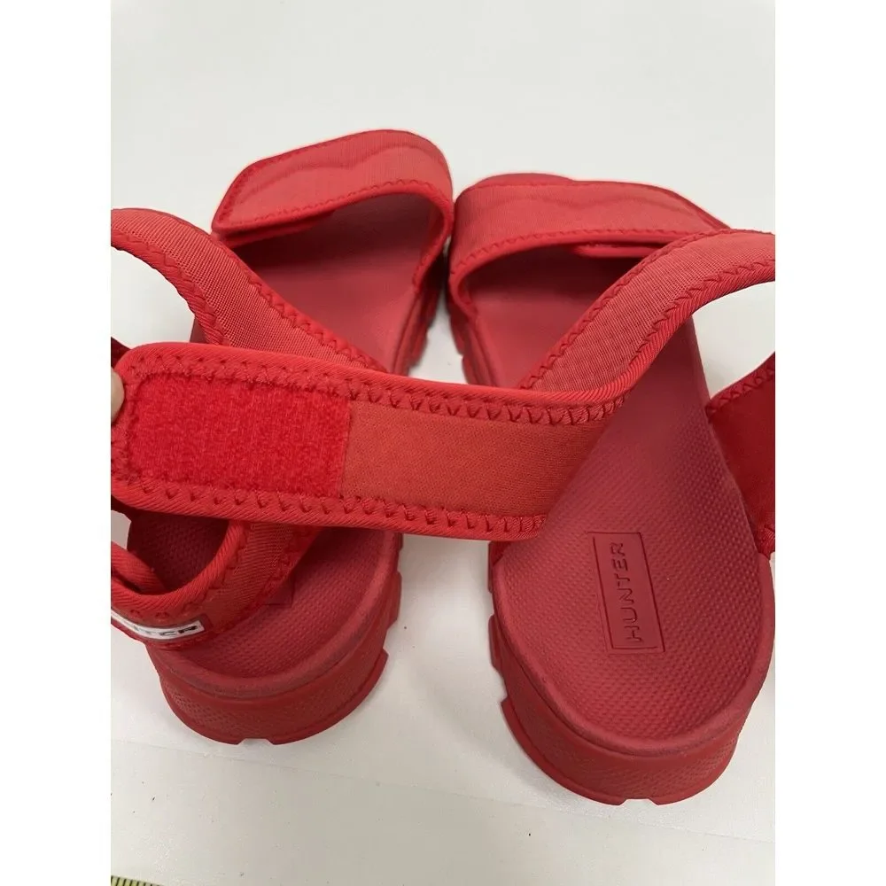 Hunter‎ Sandals Girls Size 3 Wellies Outdoor Big Kid Sandals Red Summer Colorful